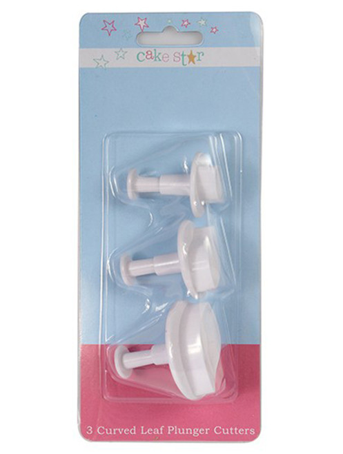 Cake Star Plunger Cutters Set of 3 - Curved Leaf