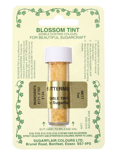 A tube of Sugarflair Blossom Tint Buttermilk in display packaging