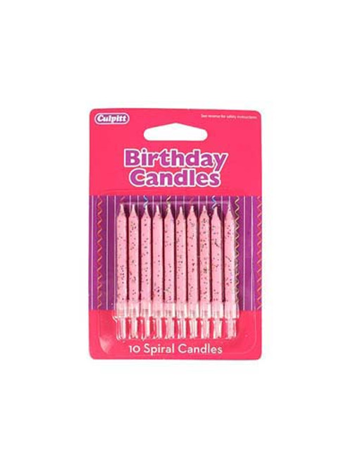 Pink Glitter Birthday Candles