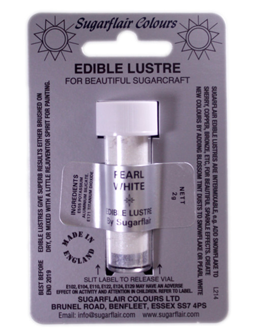 Sugarflair PEARL WHITE Edible Lustre Dust Powder