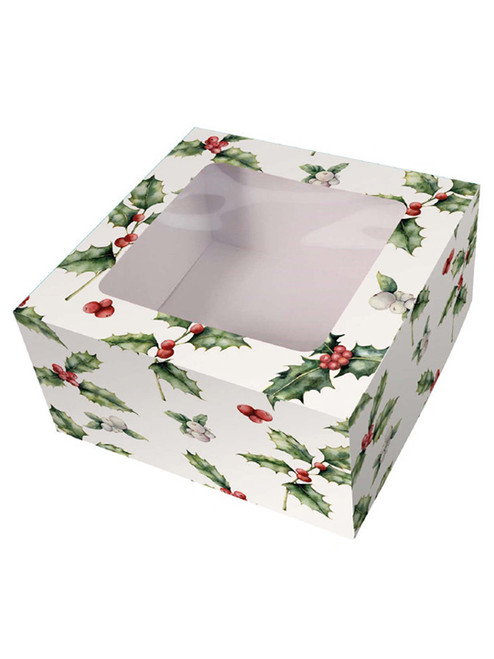 10" Vintage Holly Cake Box - Pack of 20