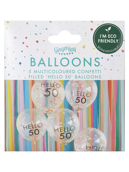 Ginger Ray - Mix it Up - Hello 50 Latex Balloons Ginger Ray - Mix it Up - Hello 50 Latex Balloons