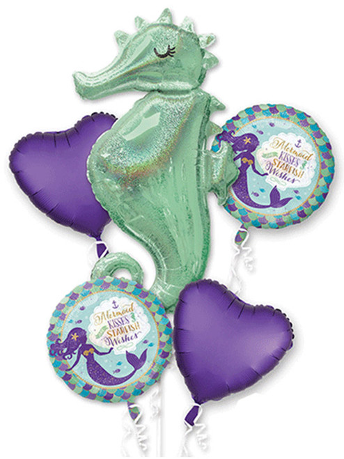 Mermaid Wishes Foil Balloon Bouquet - Set of 5