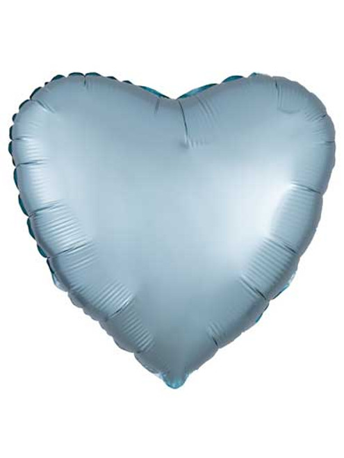 Satin Luxe Heart - Pastel Blue Balloon - 19" Matte Foil