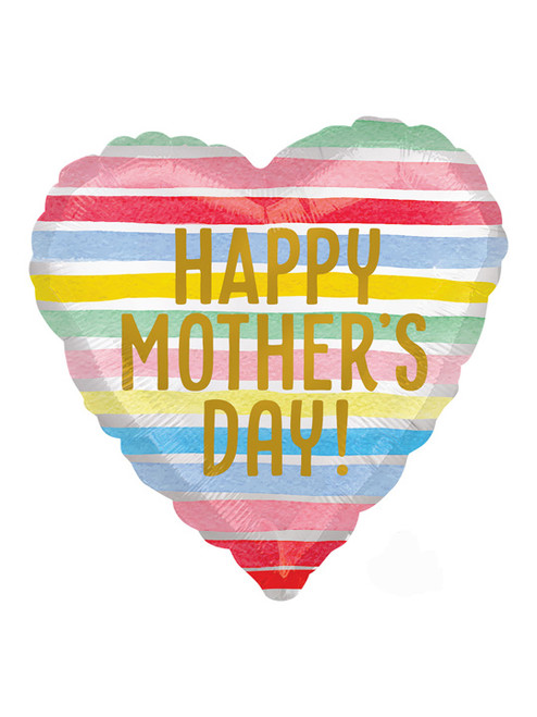 Happy Mothers Day Stripes Balloon - 18" Foil