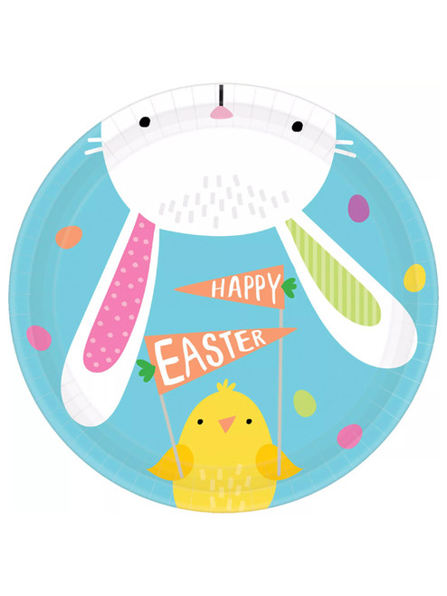 Happy Easter Chick & Bunny Paper Plates