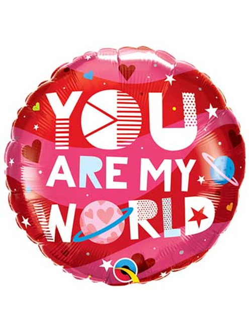 Helium Filled - You Are My World Balloon - 18" Foil
