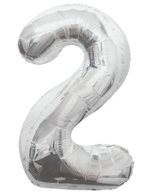 Silver Foil 34" Balloon - Number 2