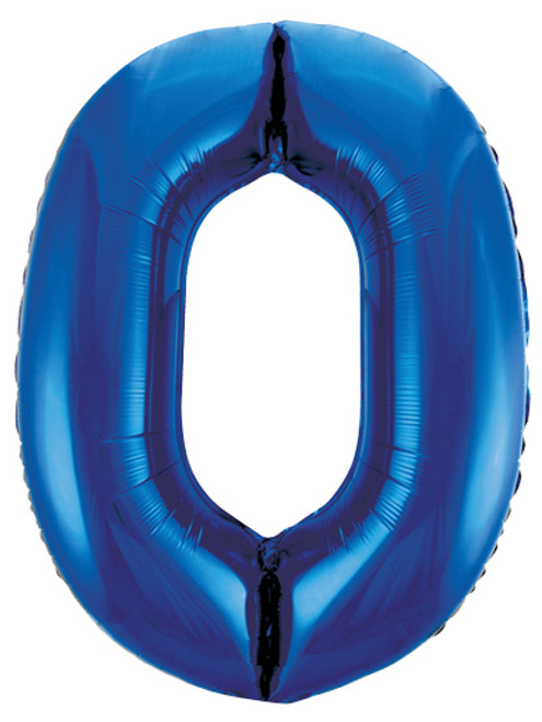 Blue Foil 34" Balloon - Number 0