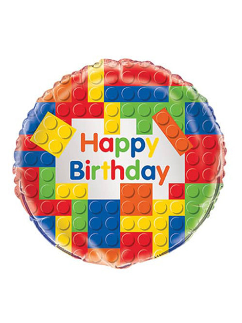 Building Blocks 'Happy Birthday' Balloon - 18" Foil