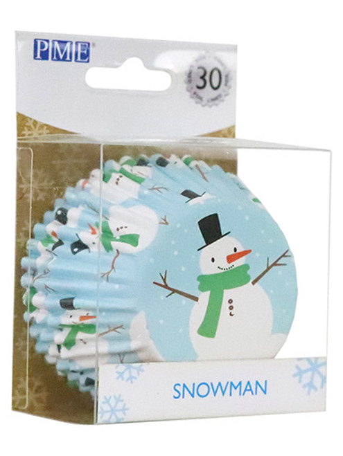 PME Christmas Snowman Foil Lined Cupcake Cases - Pack of 30
