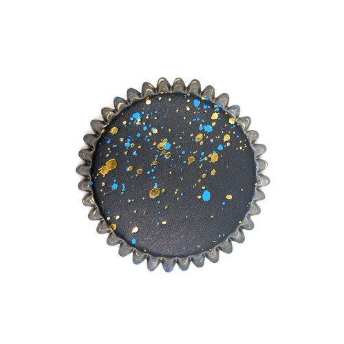Black, Blue and Gold Flecks Foil Cupcake Cases - Pack of 30