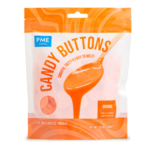 packet of orange candy buttons