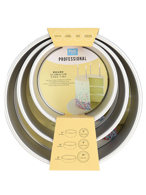 PME Round Cake Tins Set of 3 - 6, 8, 10" x 3" Deep