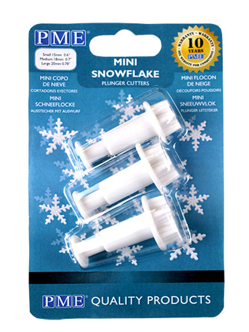 Mini Snowflake Plunger Cutter (set of 3)
