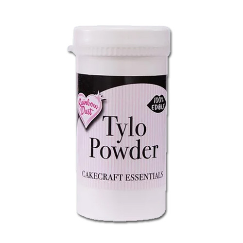 A tall white pot with a label that says Tylo Powder