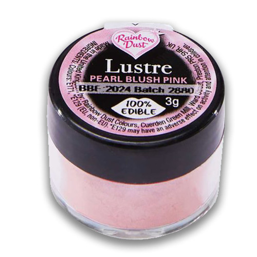 A pot filled with Rainbow Dust Lustre Pearl Blush Pink dust