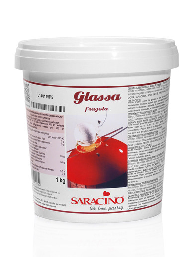 Saracino Mirror Glaze 1kg - Strawberry
