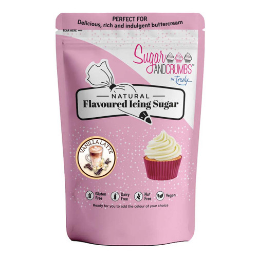 Front of  Vanilla Latte Icing Sugar 500g packet