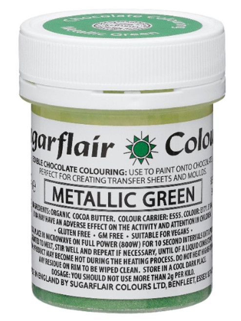 Sugarflair Chocolate Colouring Paint - Metallic Green