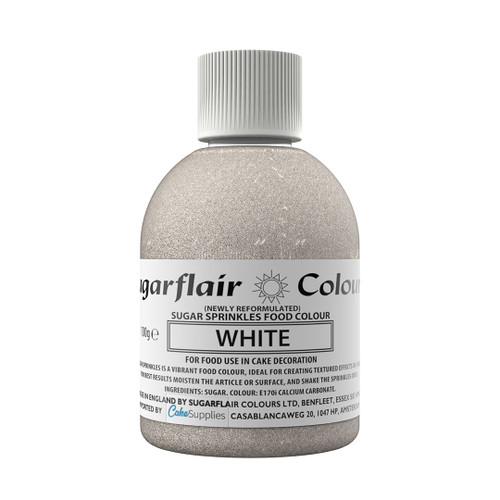 A bottle of Sugarflair Sugar Sprinkles White