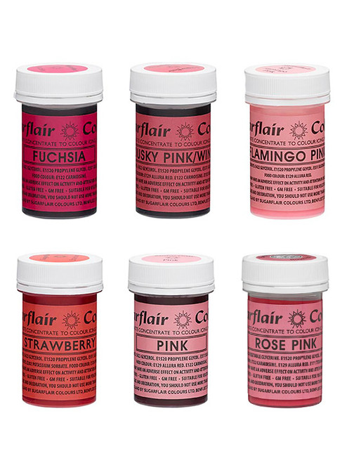 Sugarflair Spectral Pastes - Valentines Colours - Set of 6