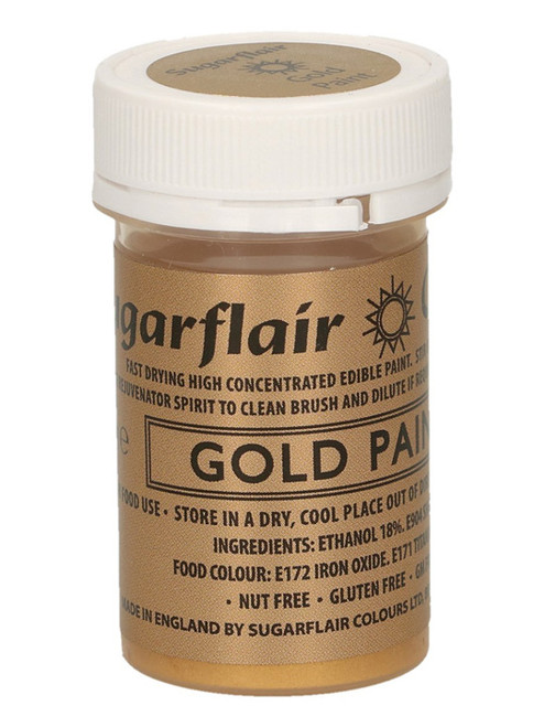A pot of the Sugarflair Matt Paint Gold