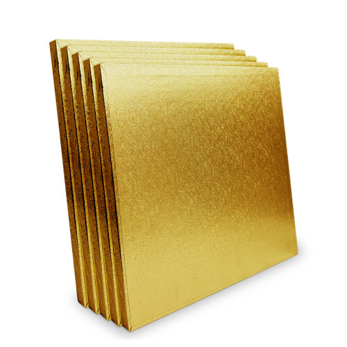 Gold Square Thick Cake Board Drum - Pack of 5