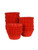 Three stacks of red cupcake cases