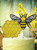 Glitter Card Cake Topper - Bee & Honeycomb