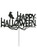 Glitter Card Cake Topper 'Happy Halloween' with Raven - Black