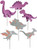 Glitter Card Cupcake Topper - Dinosaurs - Set of 6 (Pink/Purple Mix)