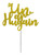 'Un ar Hugain' (Twenty One) - Gold Glitter Card Cake Topper