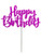 'Happy Birthday' Purple Glitter Card Cake Topper