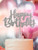 'Happy Birthday' Silver Glitter Card Cake Topper