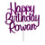 Happy Birthday Personalised Glitter Topper - Script