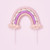 Rainbow Cake Topper - Pink, Purple, Gold - Small on pink background