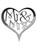 Mr & Mrs Heart Mirrored Acrylic Cake Topper