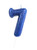 Blue Glitter Numeral Candle - 7