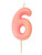 Pink Glitter Numeral Candle - 6