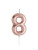 Metallic Rose Gold Number Candle - 8