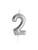 Metallic Silver Number Candle - 2