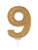 Gold Sparkle Number Candle - 9