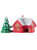 Christmas House with Tree Plastic Cake Decoration