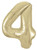 White Gold Foil 34" Balloon - Number 4