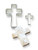 Finished biscuit shown next to cross cutters illustrating clean fondant and dough results.