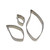 Metal traditionally shaped leaf cutters  arranged in a flat lay showing different sizes side by side for cake decorating and sugarcraft use