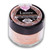 A small clear pot with a black lid containing pearl peach paradise lustre dust.