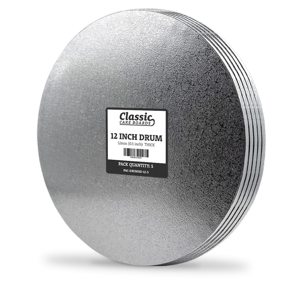 Cake Board 12 PCS Cake Drums - 8, 10, 12 Inch Round S, 1/2 Inch Thick, Food-Grade White Cardboard Heavy Duty Cake Drums