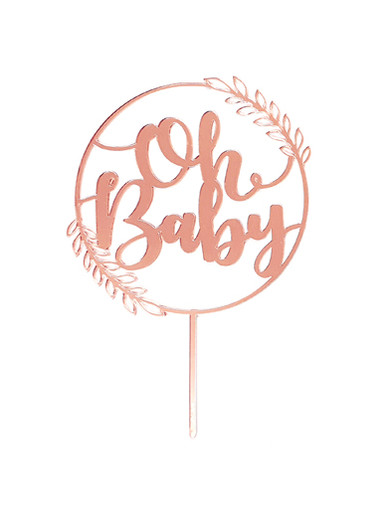 Topper en Acrylique Cercle - Oh Baby - Or - Lot de 3 - O'SugarArt